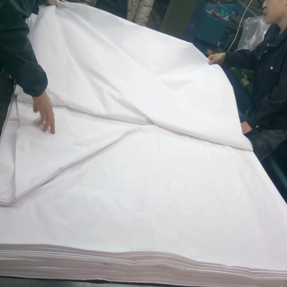 Manufacture of 50 polyester 50 cotton percale white hotel and resorts bedding fabric