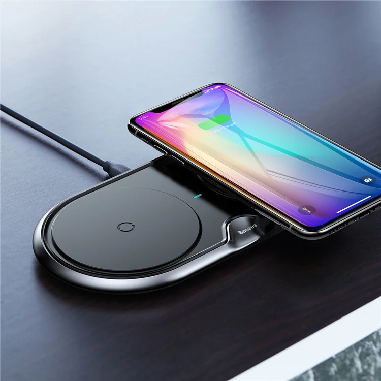 
supporting baseus tech Dual Plastic Style 15W 3 in 1 Embedded Wireless Charger With CN QC3.0 Wall Charger 