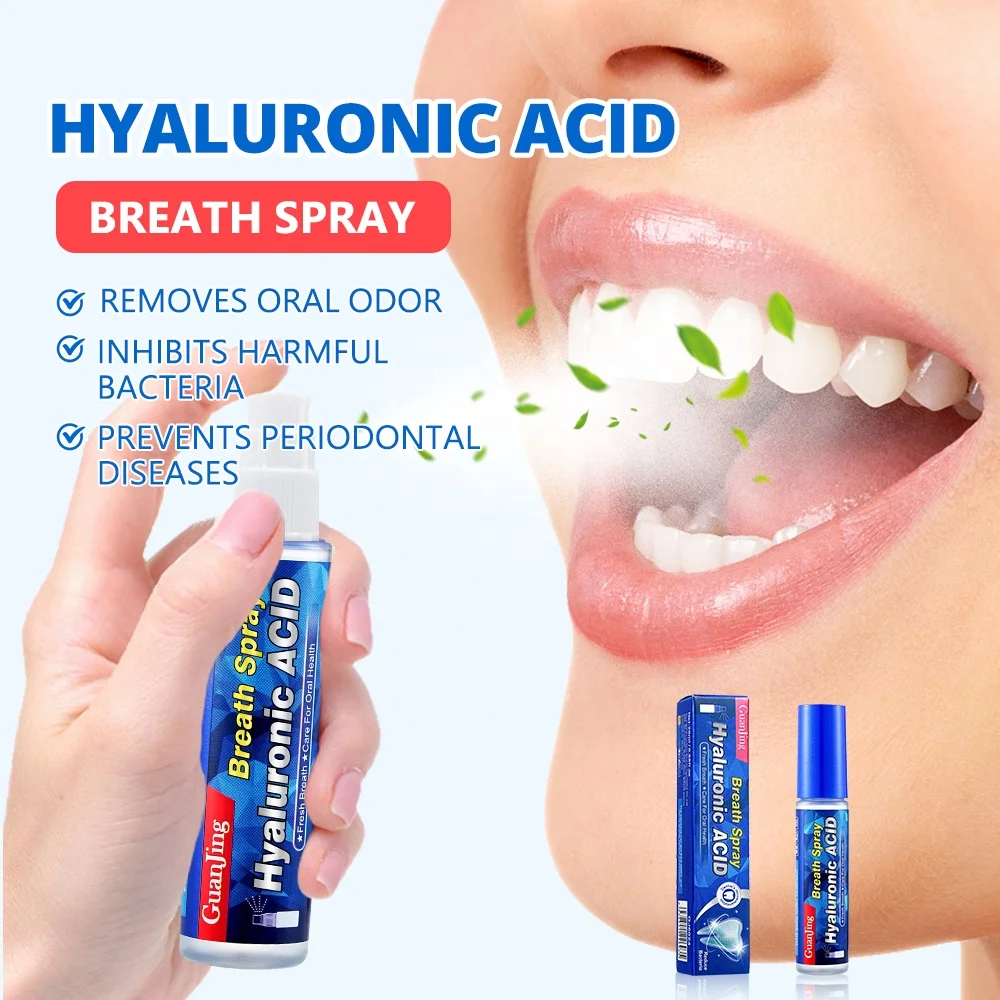 Hyaluronic Acid Breath Spray Oral Health Fresh Breath Mint Spray for Bad Breath