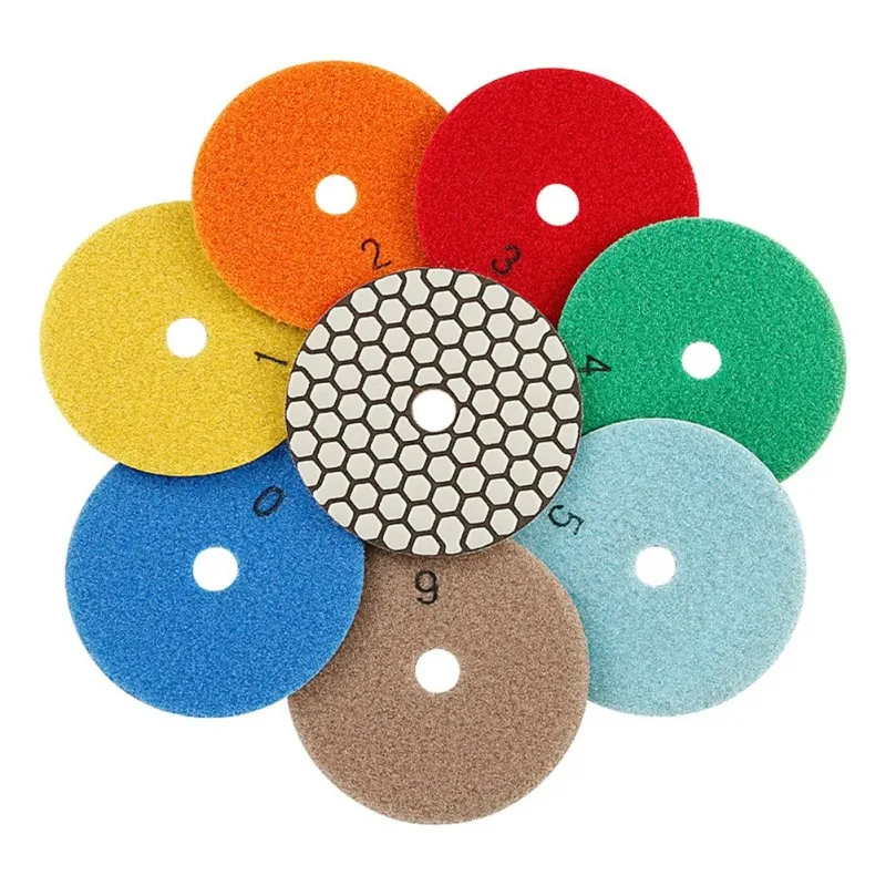 1pcs Diamond Dry Polishing Pad Granite Marble Flexible Resin Sanding Disc Diameter 4inch/100mm Ceramic Stone Polisher Disc