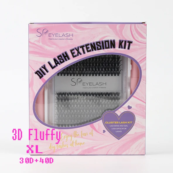 SP EYELASH 30D 40D 50D Individual Cluster Lashes Kit Bond Seal Lash Glue Applicator Tool DIY Lash Extension Kit