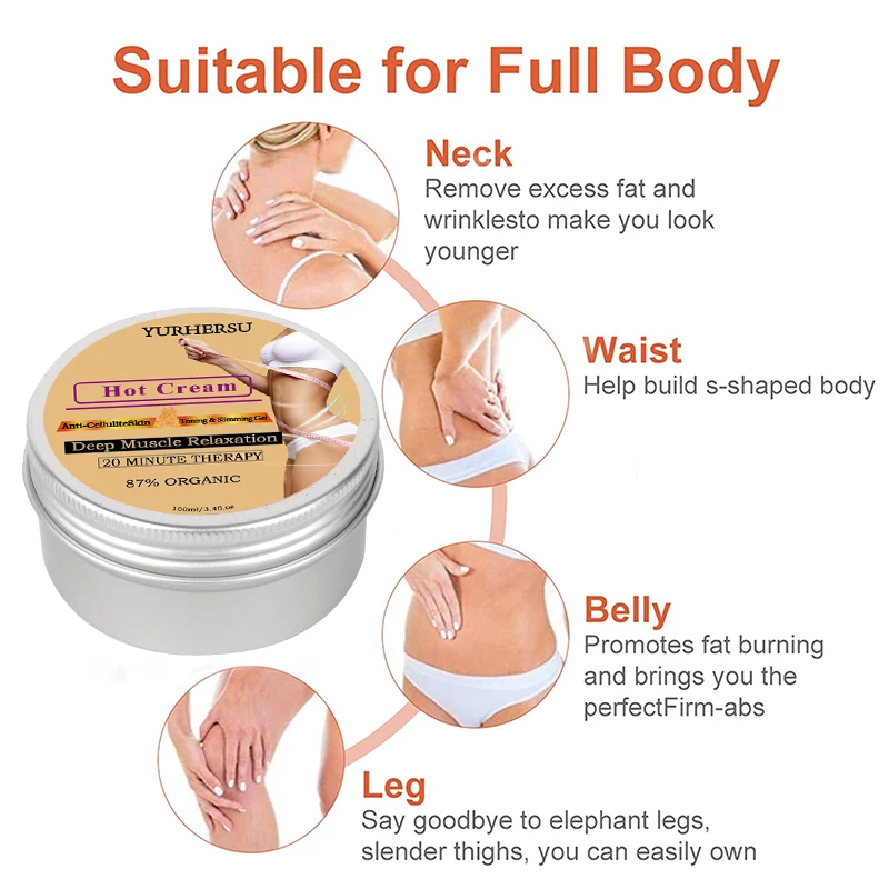 Private Label Custom Logo Natural Organic Body Weight Loss Belly Fat Burner Shaping Cellulite Burning Sweat Hot Slimming Cream