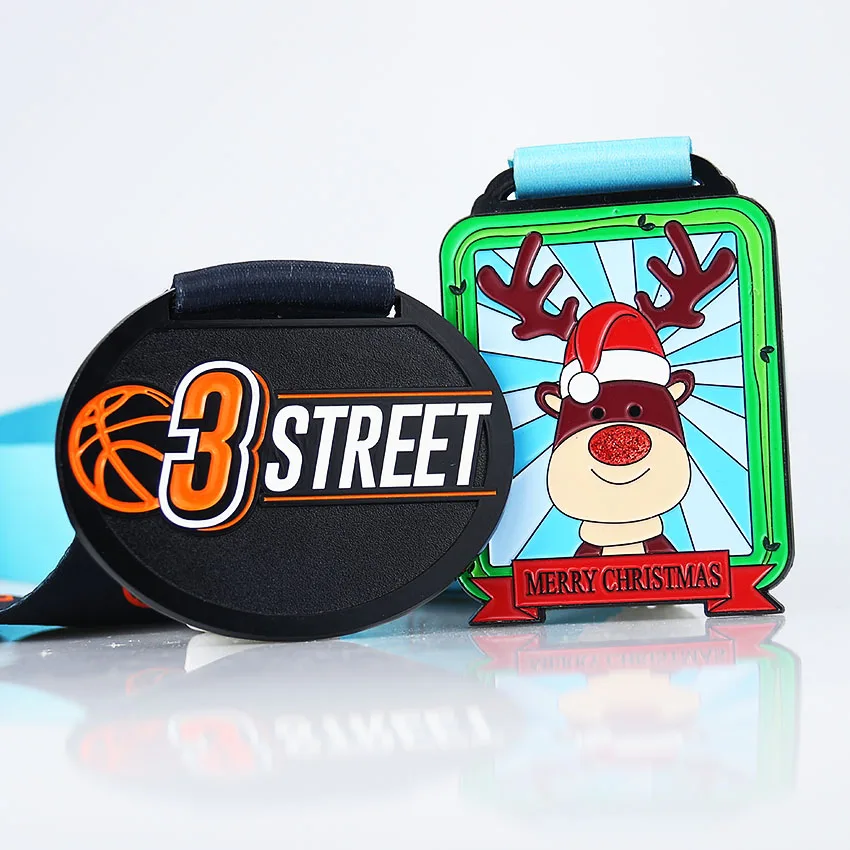 custom best sale selling beautiful design animal carnival black dye metal running marathon soft enamel metal medals with ribbon