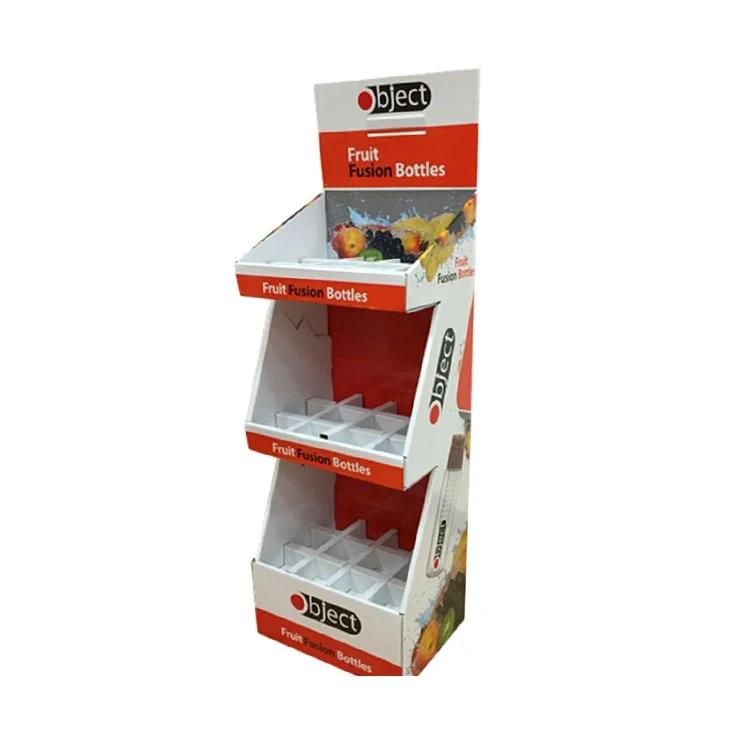 
Supermarket Soft Drink Paper Cardboard Counter Bottle Display Stand 