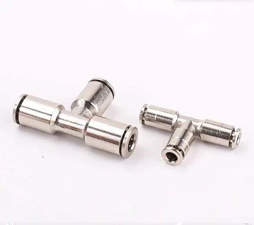 Copper Nickel Plated PE Series Pneumatic Quick Insert Joint High Temperature and Pressure Corrosion Resistant Gas Pipe Three