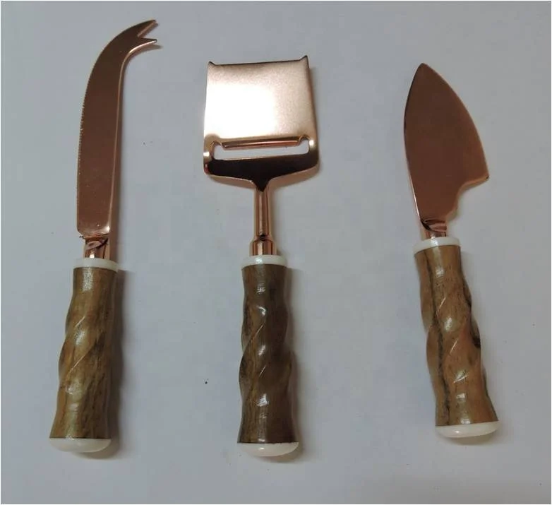 Acacia Wood Handle Steel Butter Slicer Cheese Shaving Cheese Knife Set