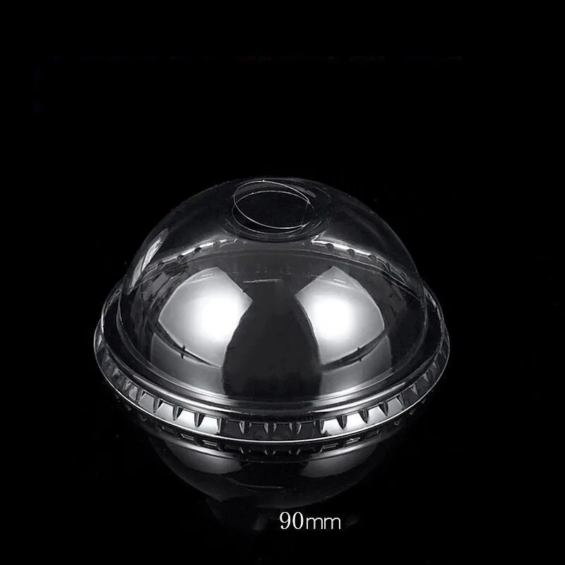 Wholesale 90mm dome pet cheap disposable dispenser clear paper cup lid cover