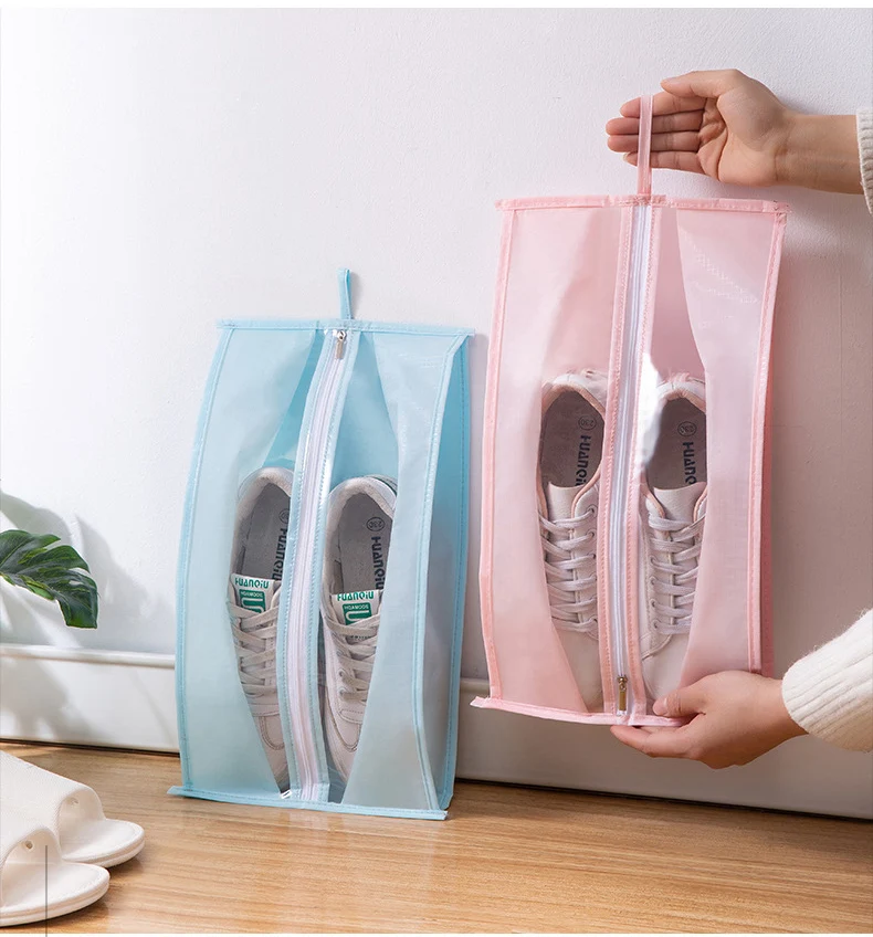 Wholesale Factory Peva Hanging Bathroom Waterproof Cosmetic Storage Bag Portable Travel Shoes Organizer Bag With Clear Window