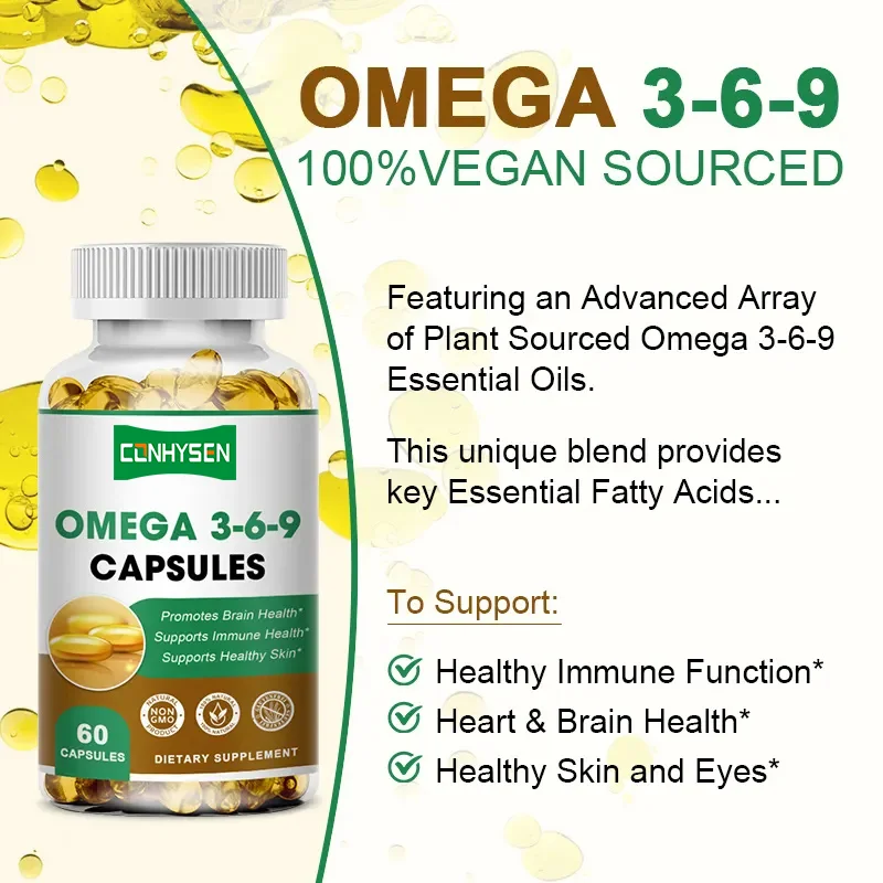 Private Label Factory Supply Natural Vegan Capsules Food Supplements 60pcs Fish Oil Omega 3 6 9 Softgels