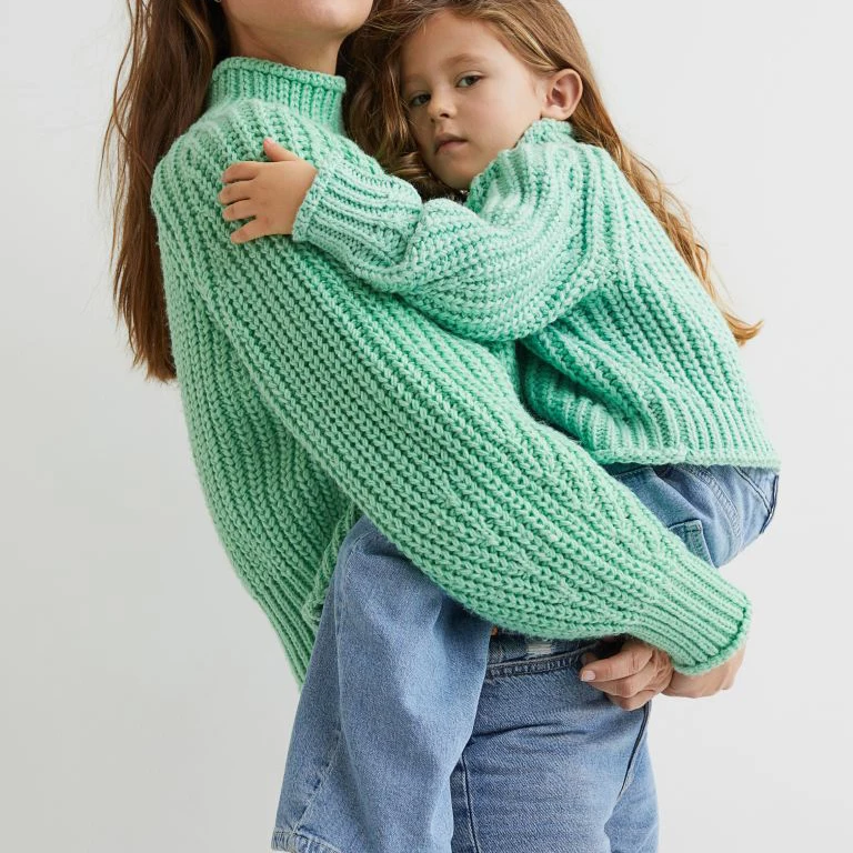Autumn spring loungewear mommy and me sweaters mother and daughter matching top clothes