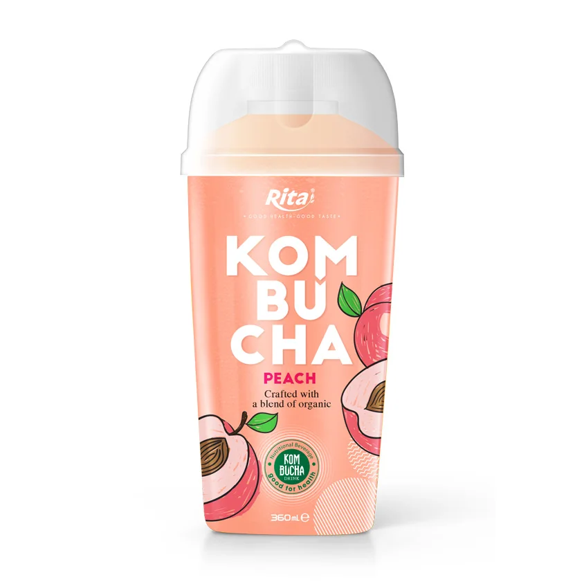 Wholesale 360ml Bottled Organic Fermented Pear and Ginger Kombucha Tea Drinks