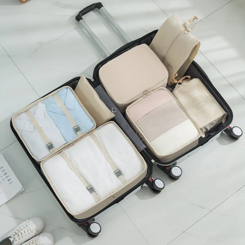 Twill Seven Piece Set Business Travel Luggage Clothing Sorting and Sorting Storage Bag Manufacturer Wholesale