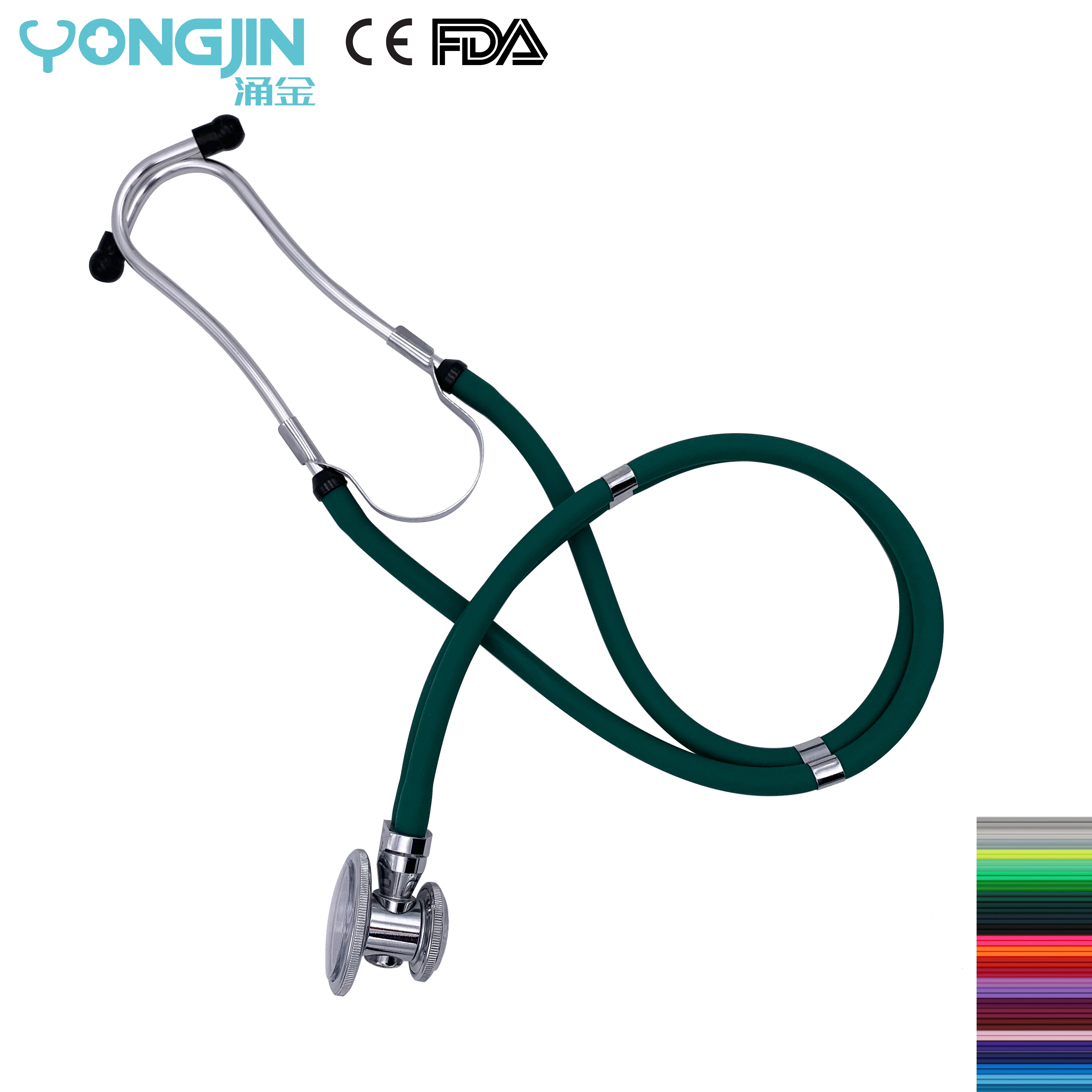 
YJ S2224-DGN Colorful Medical Diagnosis Sprague Rappaport Double Dual Tube Stethoscope 