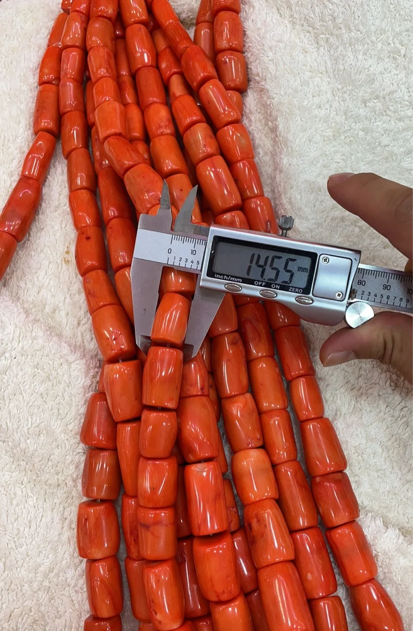 hot sale loose red coral beads wholesale Natural reddish orange 15-25mm 1689119
