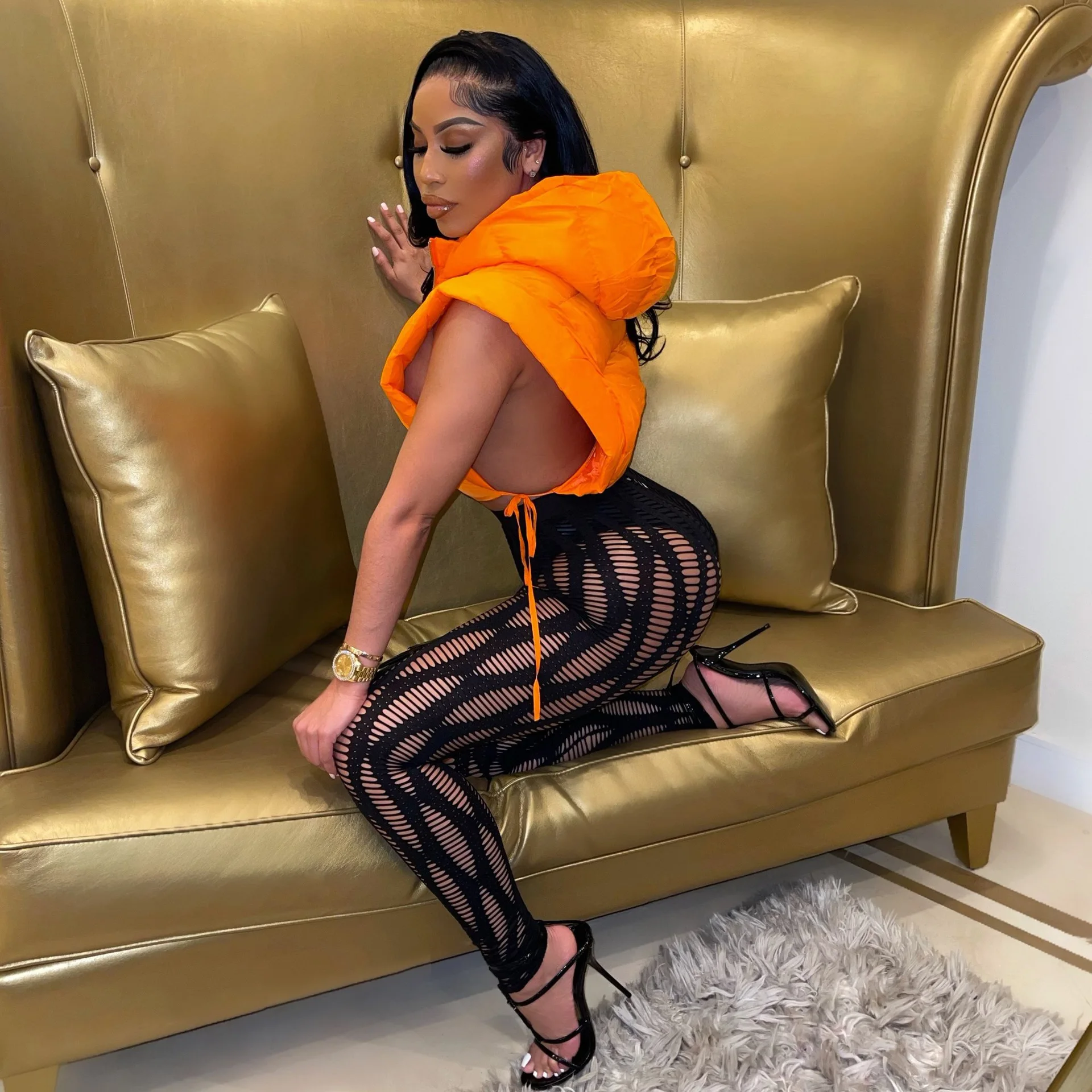 2022 Peel Off Boomer Vest Irregular solid color vest cotton coat jackets Bubble Puffer down Coats Ladies Winter vest Jackets