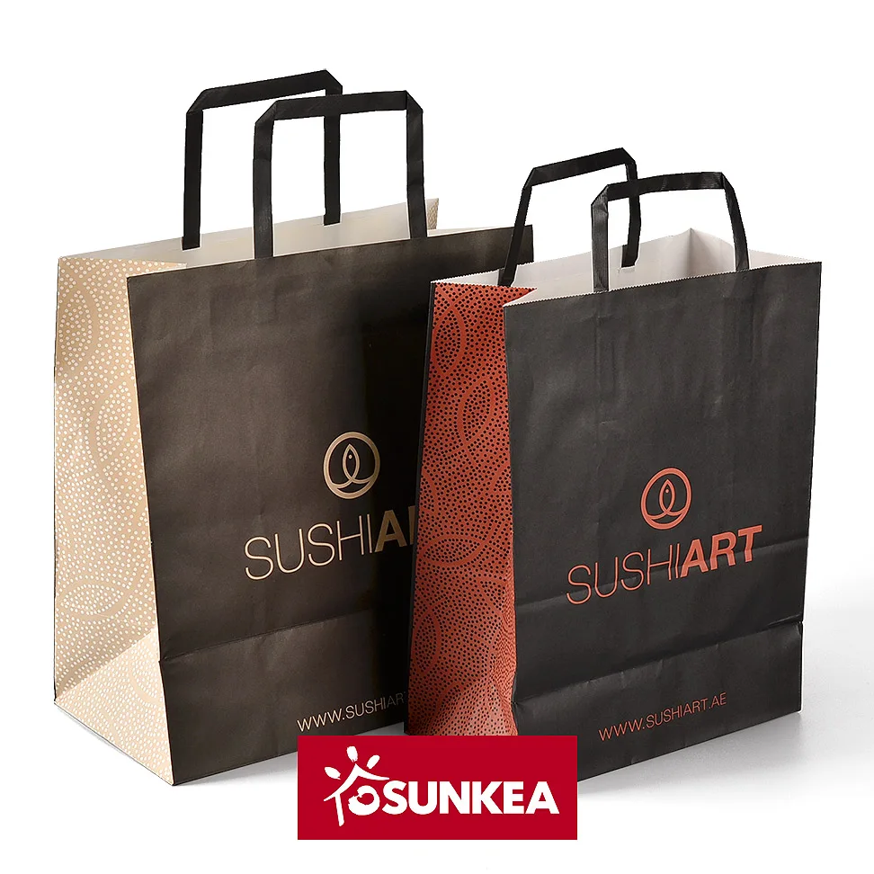 Sunkea quality food packaging kraft paper bag custom