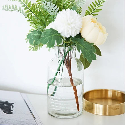 Modern Clear Flower Glass Vase for Home Decor