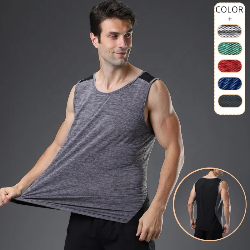 2022 hot sale sport gym muscle tank top breathable quickly dry workout summer sleeveless mens gym vest