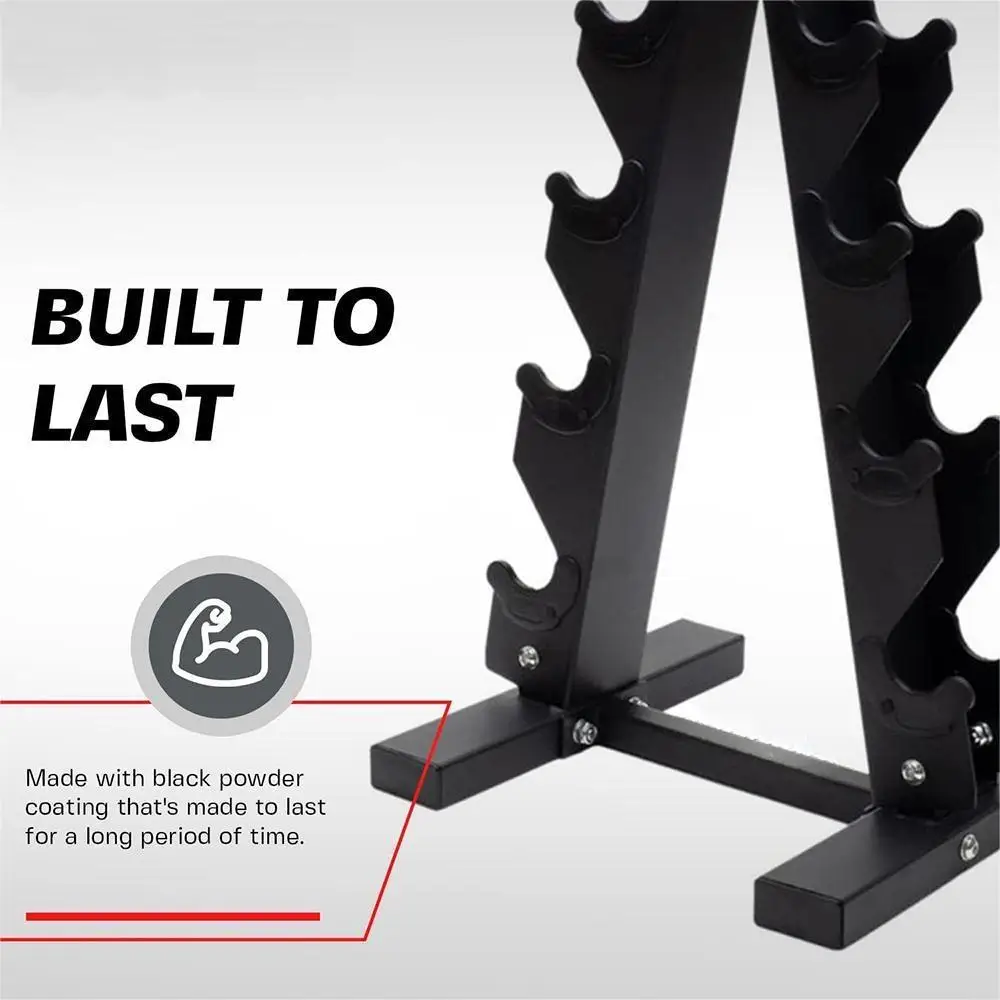 5-Tier Dumbbell Rack Dumbbell Storage Stand Holder Steel Weight Tree for Home Gym