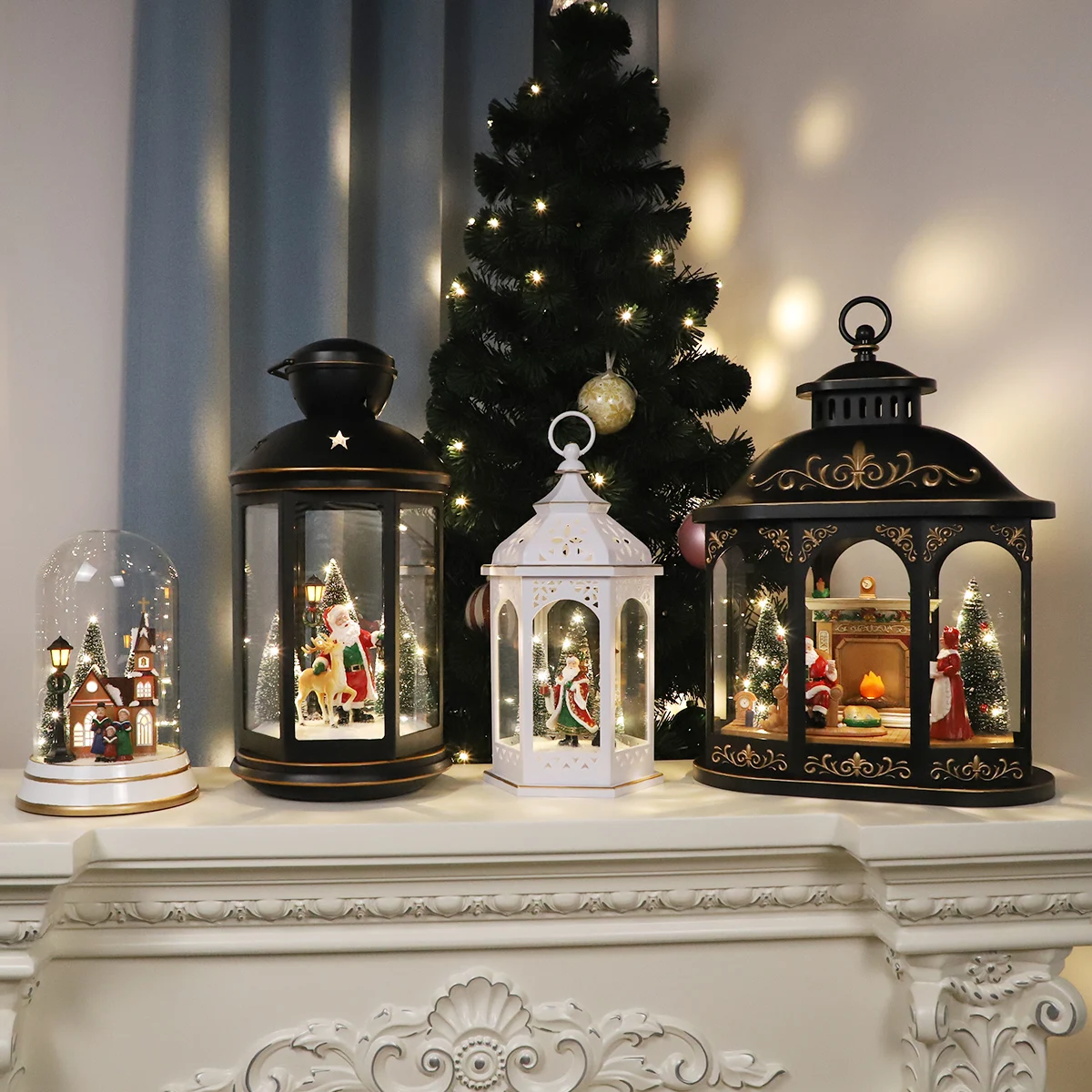 white christmas lanterns decorative vintage christmas lights battery operated decorations