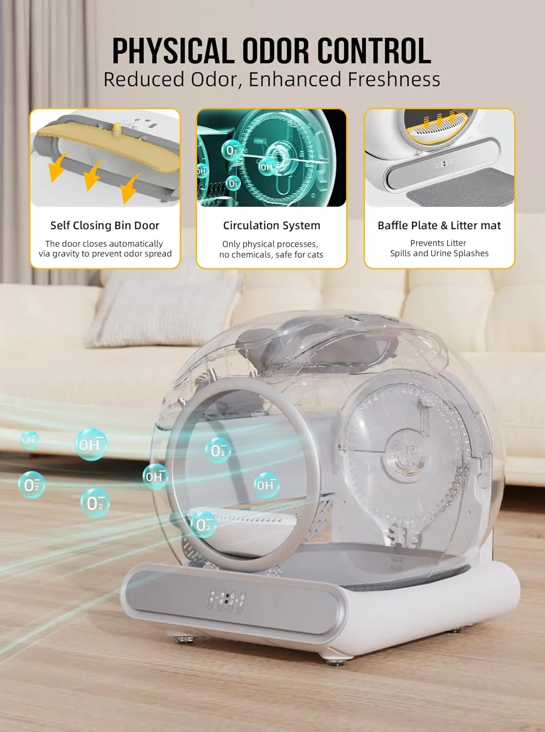 2024 New Ti+ Intelligent Automatic Smart Cat Litter Box Self Cleaning Litter Box for Cats