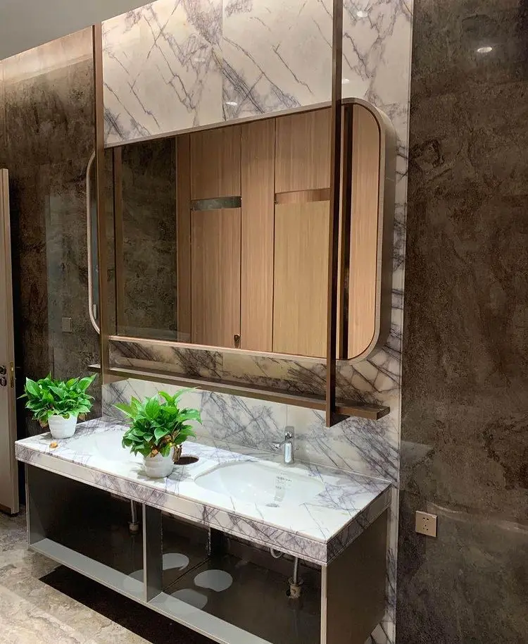 Milas Marble and Granite Lilac White Effect 800x3000mm for Modern Kitchen Bathroom Wash Basin Oval Shape