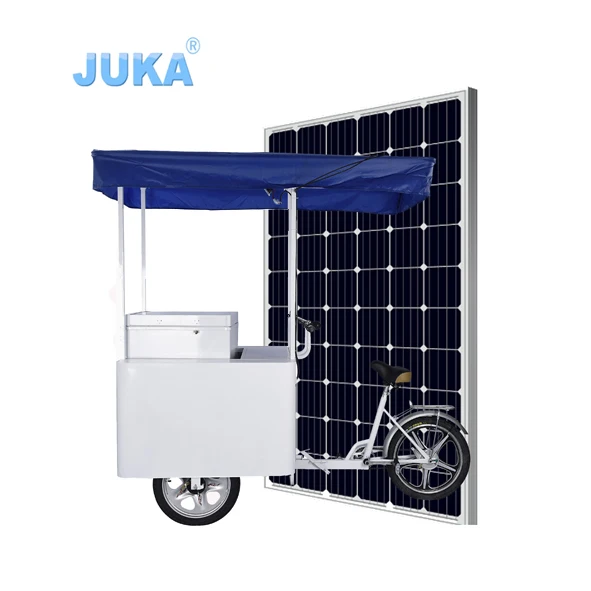 solar DC 12/24V TK-208 ice cream tricycle with solar freezer can sell ice cream popsicle frozen food ODM&OEM cooling  drink