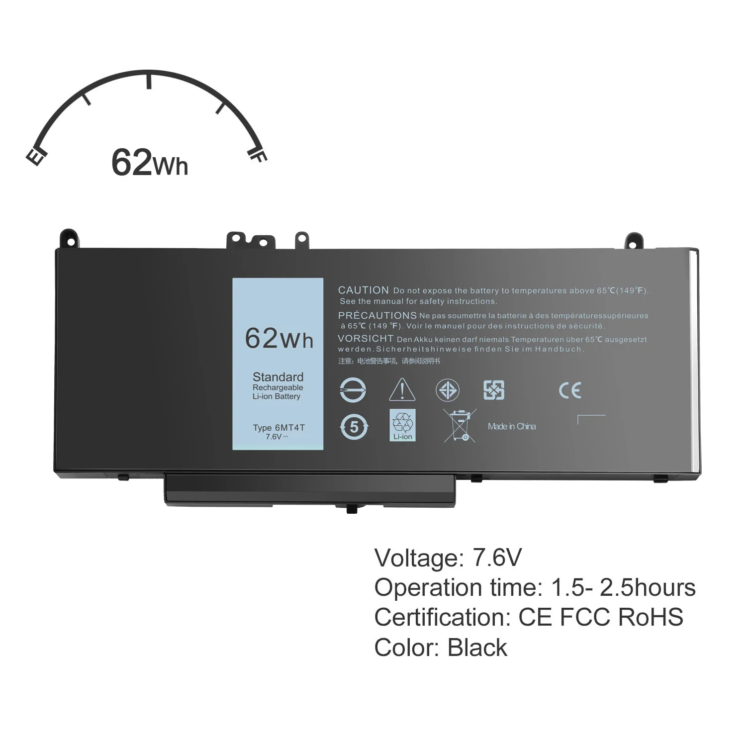 Dell Latitude E5450 Battery Replacement 6MT4T Laptop Battery
