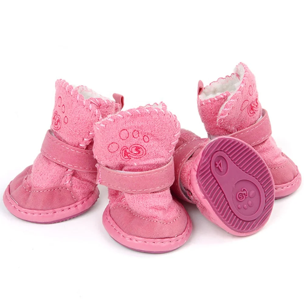 Winter Warm Suede Lamb Velvet Antiskid Dog Winter Boots Shoes