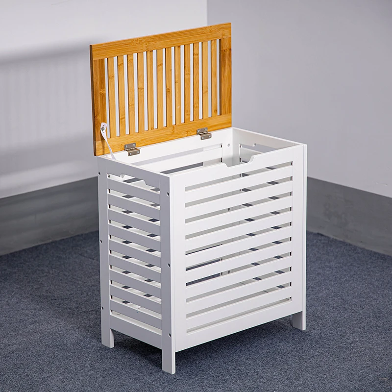 Wood storage holders box chest bins bamboo clothes dirty washing  laundry basket organizer hamper with lid