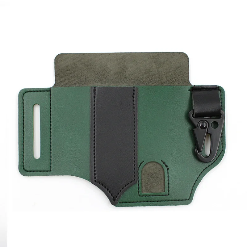 PU Leather EDC Tactical Waist Belt Storage Bag Multifunction Knife Flashlight Tool Holster Outdoor Camping Accessories