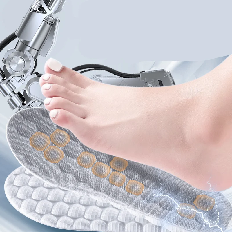 Pu Elastic Orthopedic Anti Skid Massager 4d Super Soft Running Shock Orthopaedic Breathable Insole For Casual Shoes