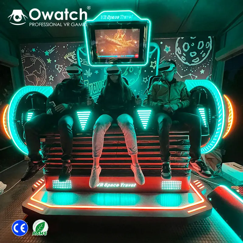 China vr manufacturer Virtual Reality chair game machine Electric motion 3 Seats 9d VR Cinema equipment simulator