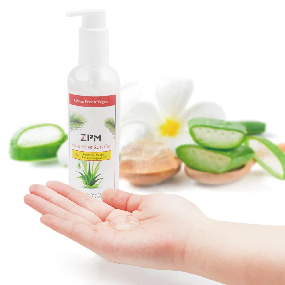 ZPM OEM/ODM Private Label Hot Sale Soothing Aloe After Sun Gel Lotion 100% Pure Aloe Vera Gel For Relief After Sunburn