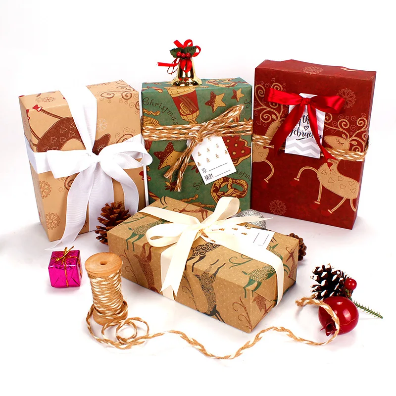 
New Kraft Paper Christmas Gifts Paper High-end Vintage Spot Customized Wrapping Paper 