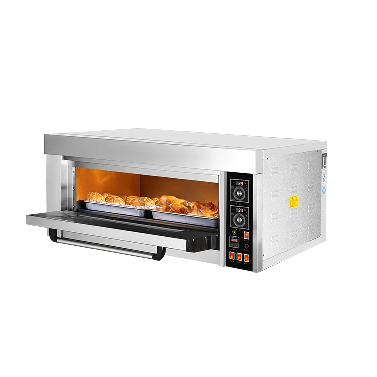 One Deck Two Tray Bread Cake Baking Equipment Single Oven Bakery Electric Machine Pizza Oven Commercial Gas Deck Oven