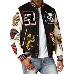 custom logo designer baseball riding jackets men varsity letterman jackets