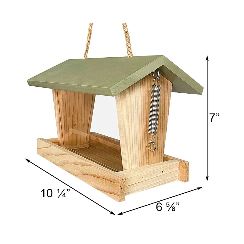WILDMX Wild Bird Feeder For Farmhouse Decor Wooden Bird House Cedar Birdhouse Hanging Bird Feeder