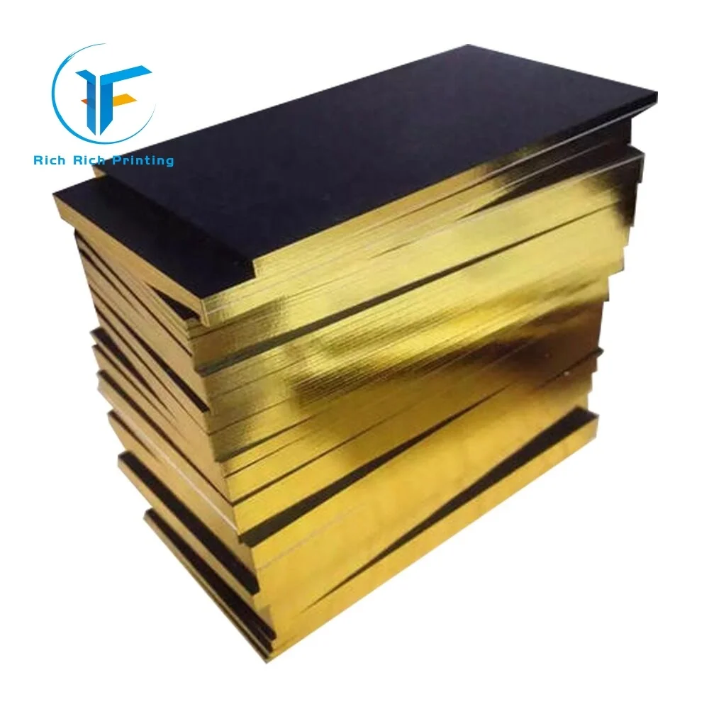Роскошная блестящая золотая фольга с краем, индивидуальная Печать вашего собственного логотипа, заводская цена, визитная карточка