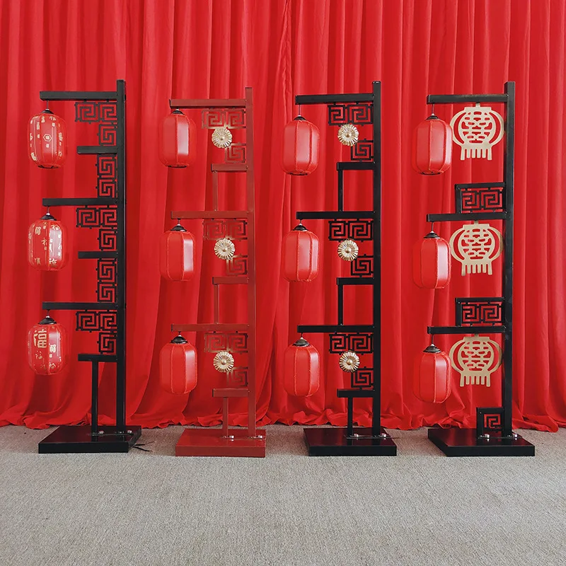 Trendy Retro Floor Lamp Wedding Stage Led Screen Festival Chinese Paper Lantern With Light