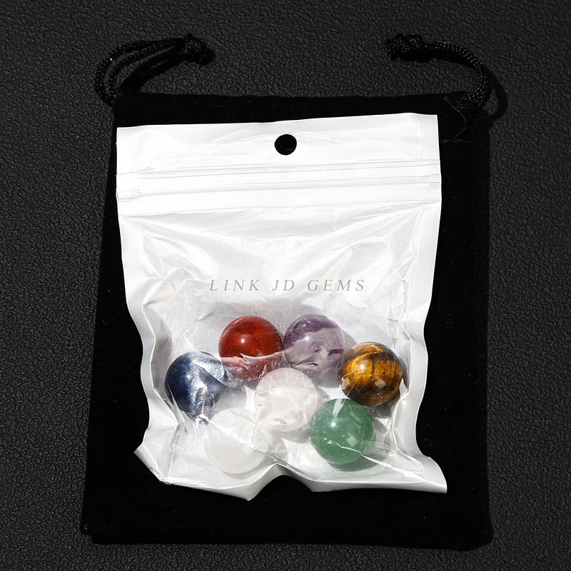 Reiki Crystal Cube Healing Gemstone Amethyst Crystal Crafts Home Decoration 16mm Round Seven Star Beads Array  Crafts