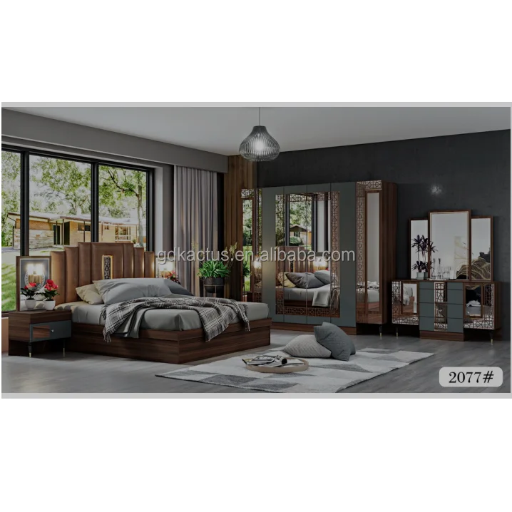 2023 modern design  melamine board bedroom furniture cheap simple elegant king size bedroom furniture set
