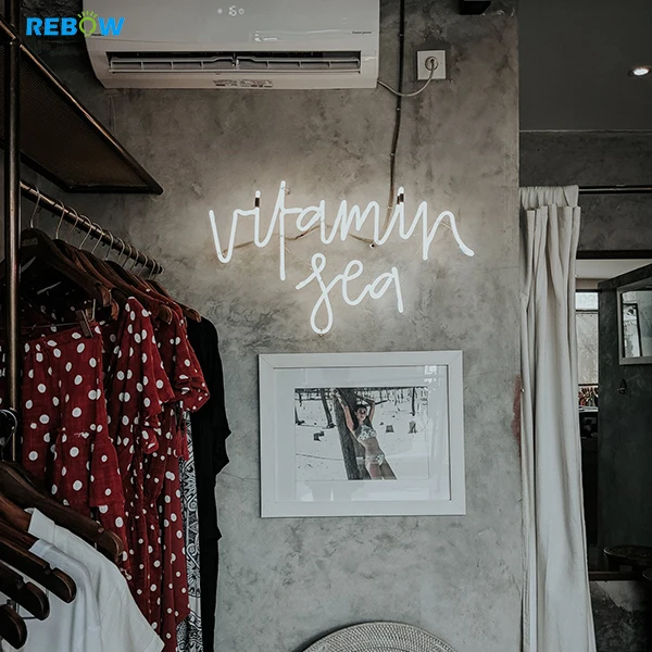 Rebow No Moq Japan Acrylic Led Neon Sign Custom Made Neon Sign Good Vibes Only Neon Sign For Wall