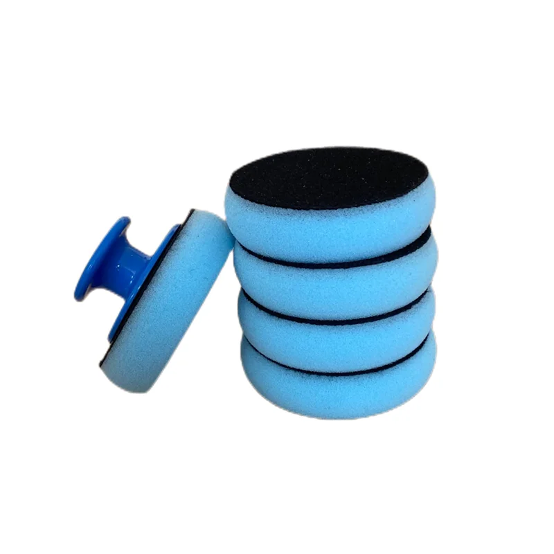 Waxing sponge suit Waxing sponge handle round plastic car beauty manual polishing sponge waxing brush