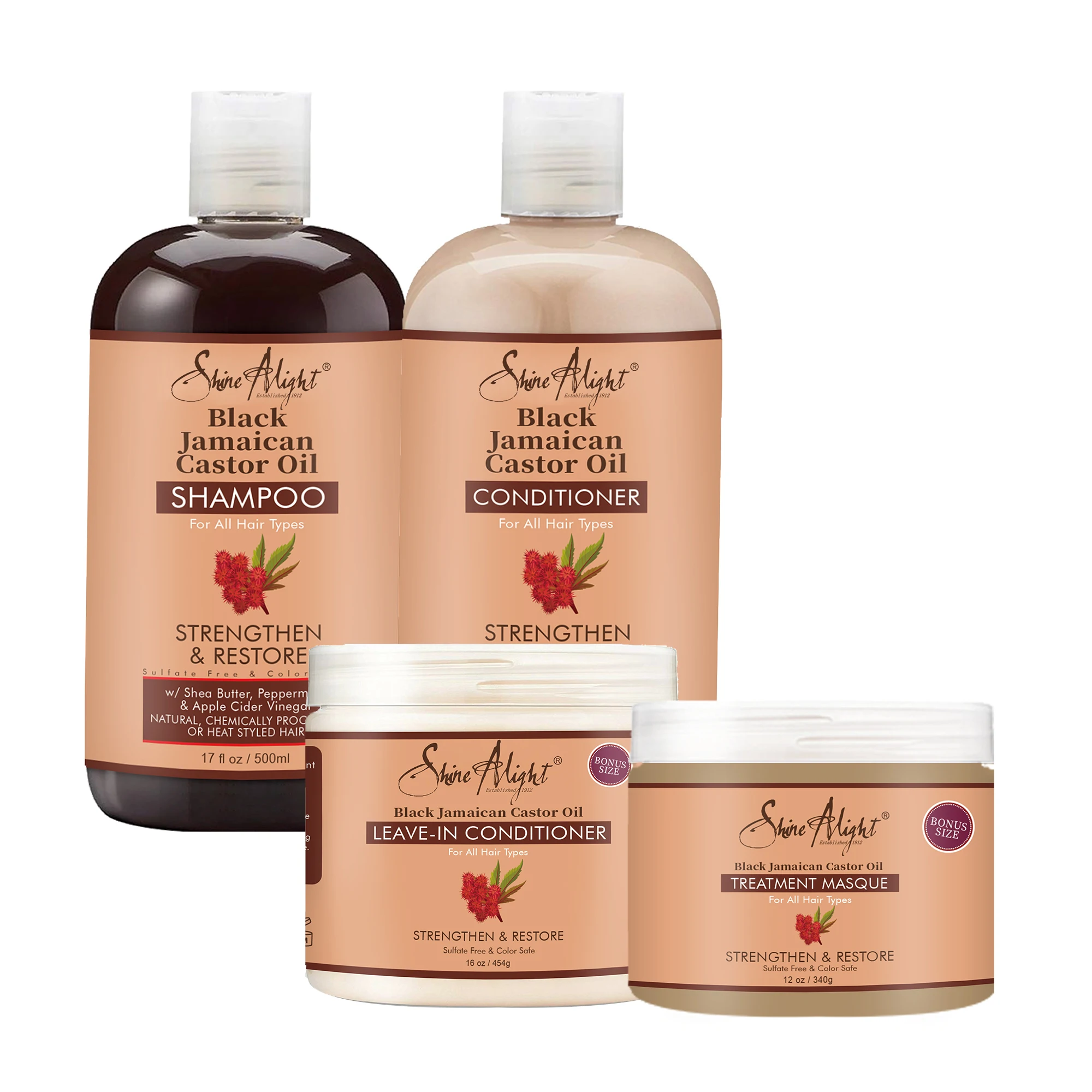 Private Label organic black caster oil ingredients shampoo, personalized design and customization hair treatment products