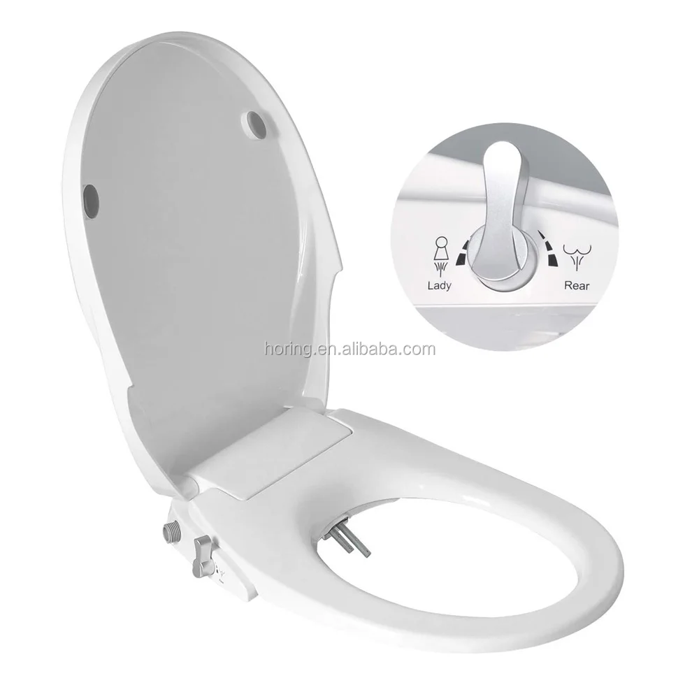 
Hot and cold water Non Electric Toilet Seat Bidet with Self-Cleaning Dual Nozzles-Rear Feminine Washing 