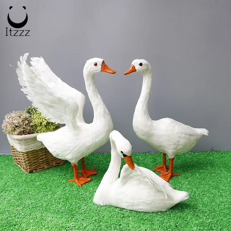 Hot Selling Folding Soft Material Snow Goose Hunting Decoy Lifelike Simulated Snow White Goose for Garden Decoration