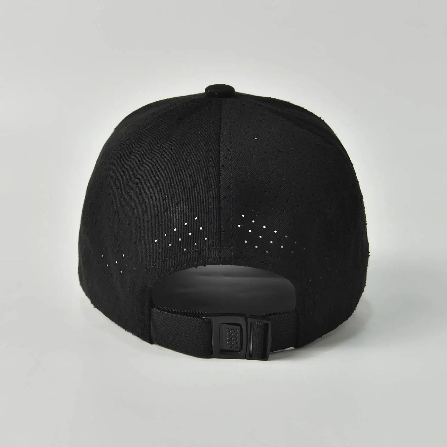 Custom 5 Panel Quick Dry Flex Fitted Mens Hats Waterproof Performance Laser Holes Polyester Perforated Golf Fitted Baseball Cap