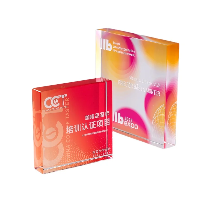 New High Quality Colored Crystal Glass Trophy Music Competition Winner Award Trophy Custom