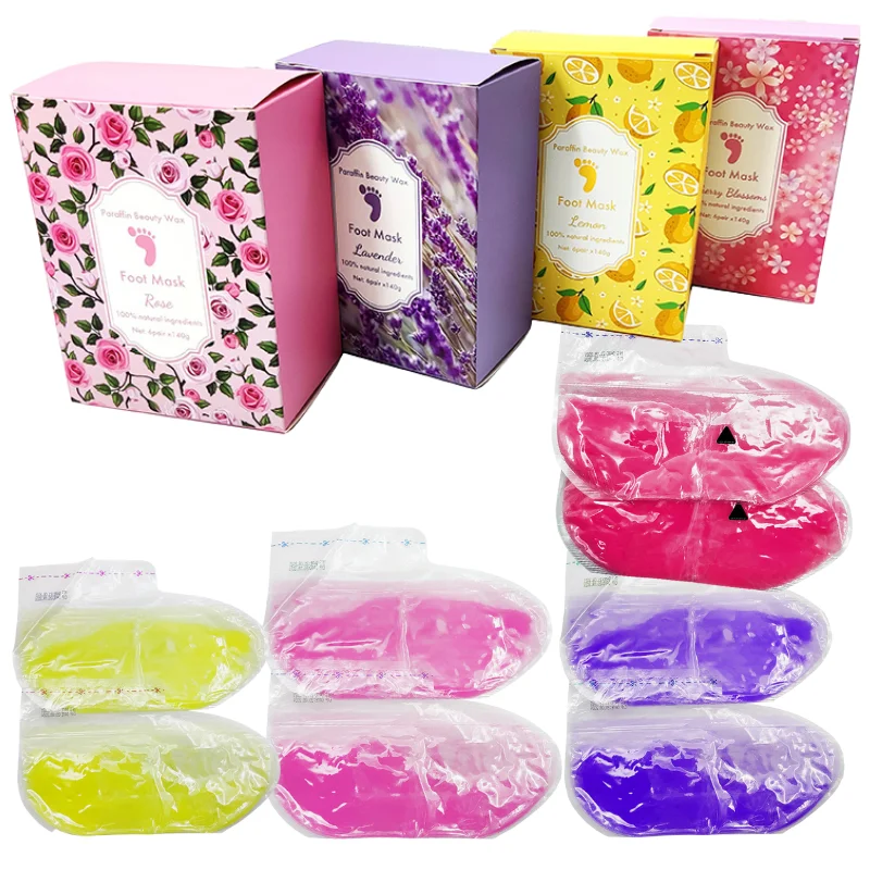 Wholesale Natural Lavender Paraffin Beauty Wax Candles Foot Mask Generic Moisturizing Paraffin Wax Gloves And Sock